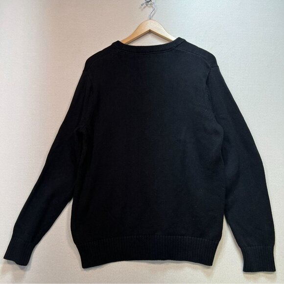 Eddie Bauer Mens Henley Sweater Large Black Pullover Knit Casual Travel Classic - Picture 11 of 13